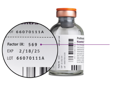 Actual Factor IX content (units) is printed on each vial